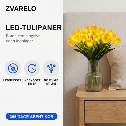 Zvarelo — LED-Tulipanen med varmhvidt skær, der aldrig visner