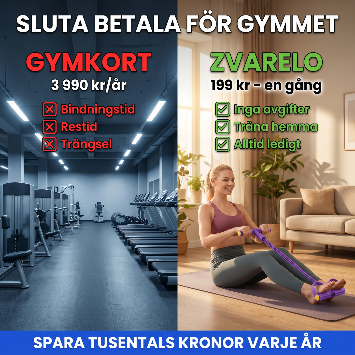 Zvarelo — Det ekspanderbare Træningsbånd, der erstatter fitnesscenteret og træner hele kroppen hjemme