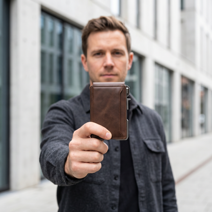 Zvarelo — Titanpungen med pop-up-visning, der viser alle kort med ét klik
