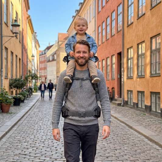 Lifestyle: Axelbäraren med barn på stad