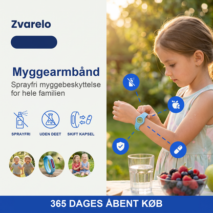 Zvarelo — Myggearmbåndet der holder myggene væk uden spray på huden