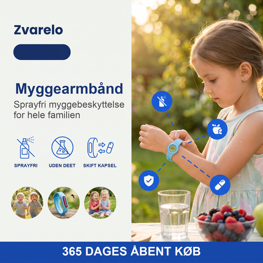 Zvarelo — Myggearmbåndet der holder myggene væk uden spray på huden