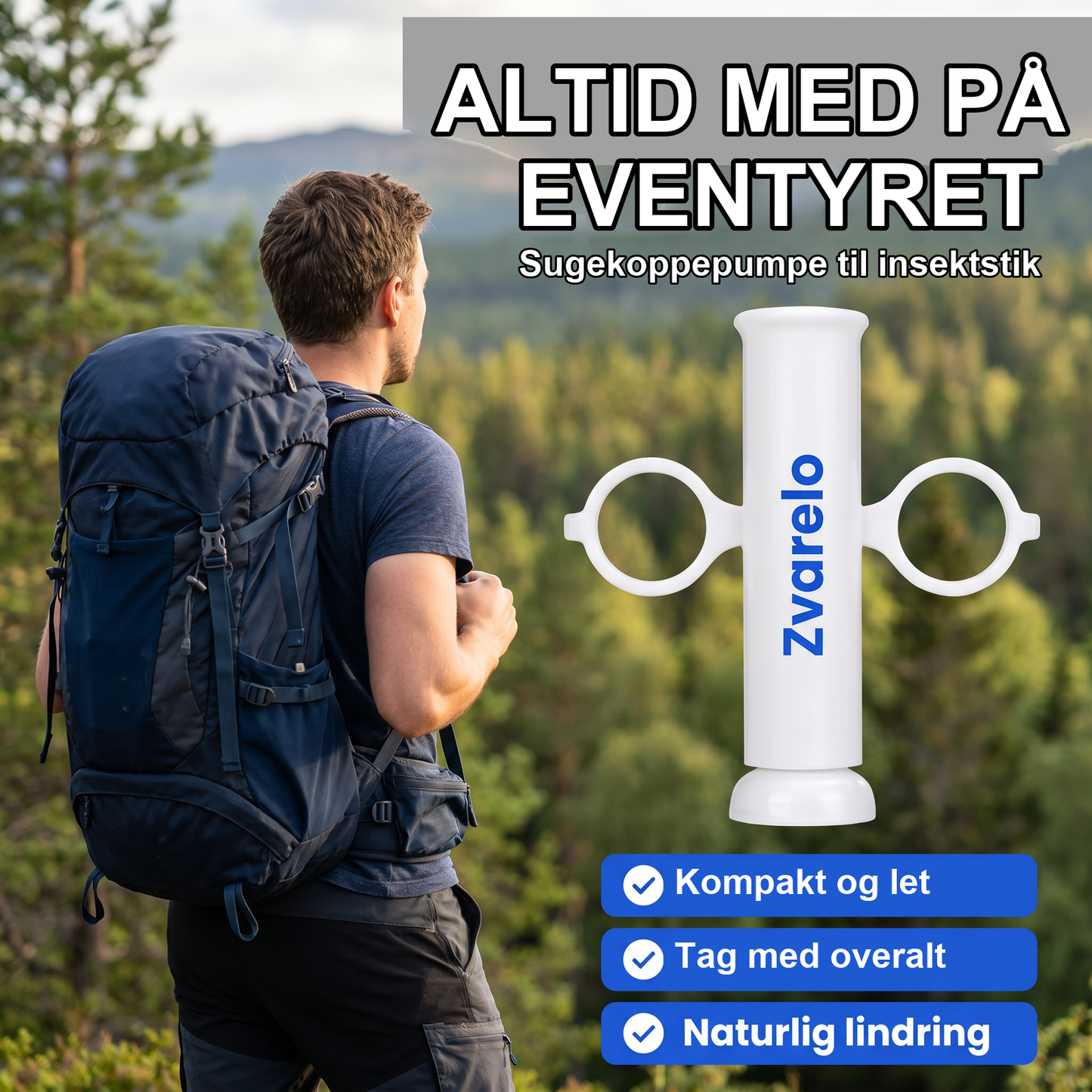 Zvarelo — Sugepennen der lindrer kløen fra myggestik ved kilden