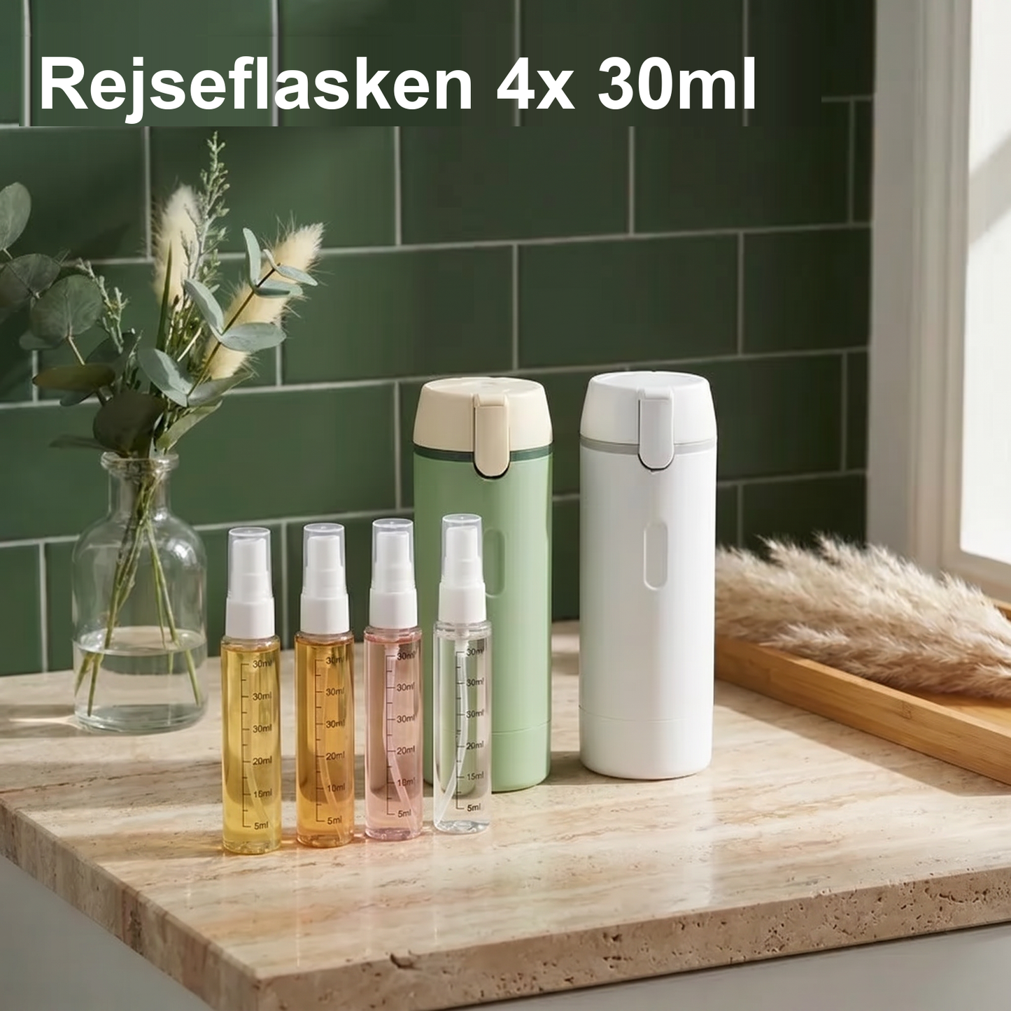 Zvarelo — Rejseflasken med 4 pumper der samler hele din rutine lækagesikkert i jakkelommestørrelse