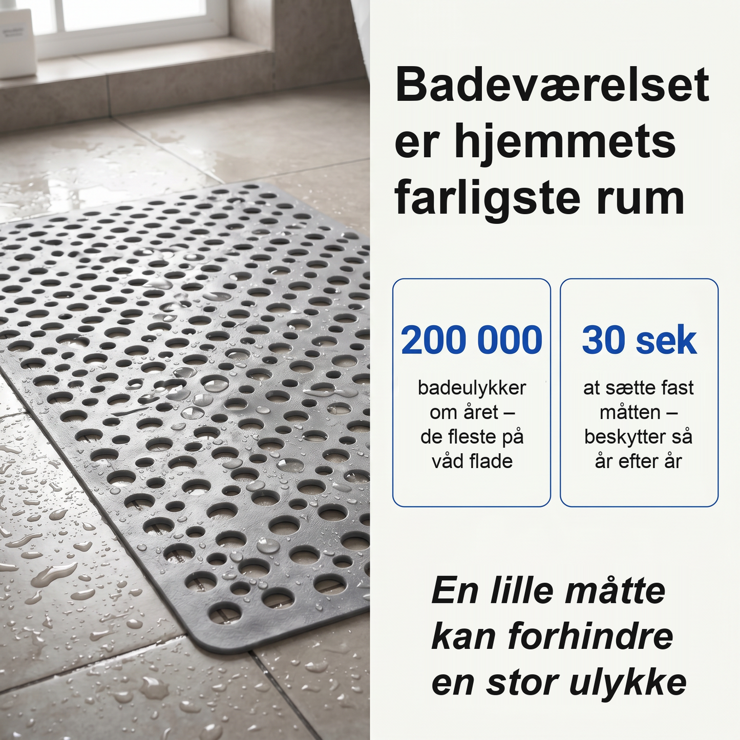 Zvarelo — Skridsikker brusemåtte, der forhindrer glideulykker i brusebadet og stimulerer fødderne