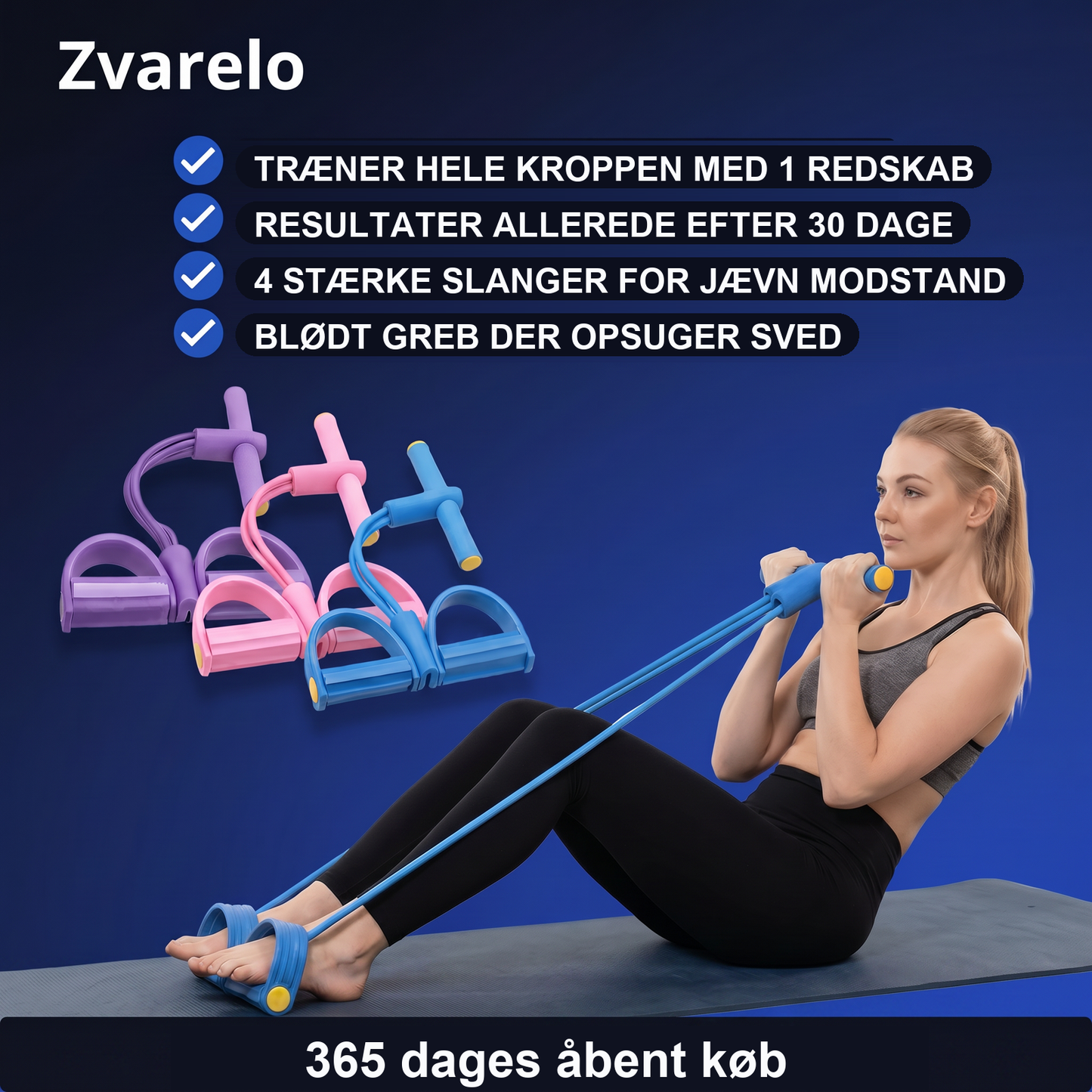 Zvarelo — Det ekspanderbare Træningsbånd, der erstatter fitnesscenteret og træner hele kroppen hjemme
