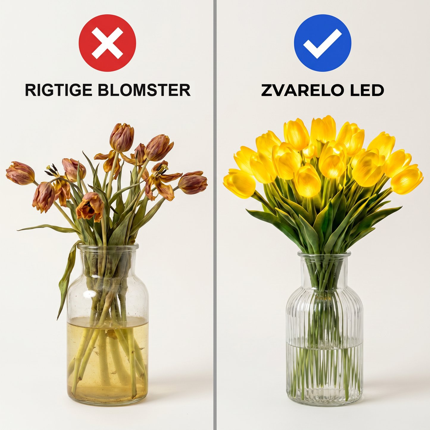 Zvarelo — LED-Tulipanen med varmhvidt skær, der aldrig visner
