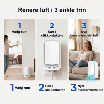 Zvarelo KvalsterFri — Ionisatoren der renser soverumslugten lydløst og filterfrit, så du vågner klarere