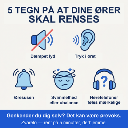 Zvarelo — Ørerenseren der fjerner voksproppen hjemme på 3 minutter uden vatpinde eller klinikbesøg