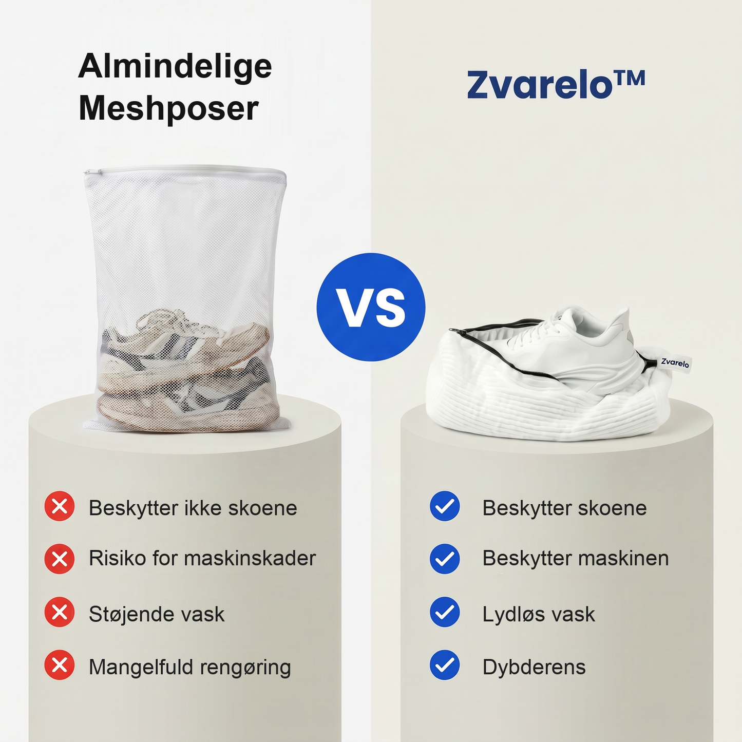 Zvarelo — Skoposen med 10.000 chenille-fibre der vasker skoene rene i maskinen uden dunken