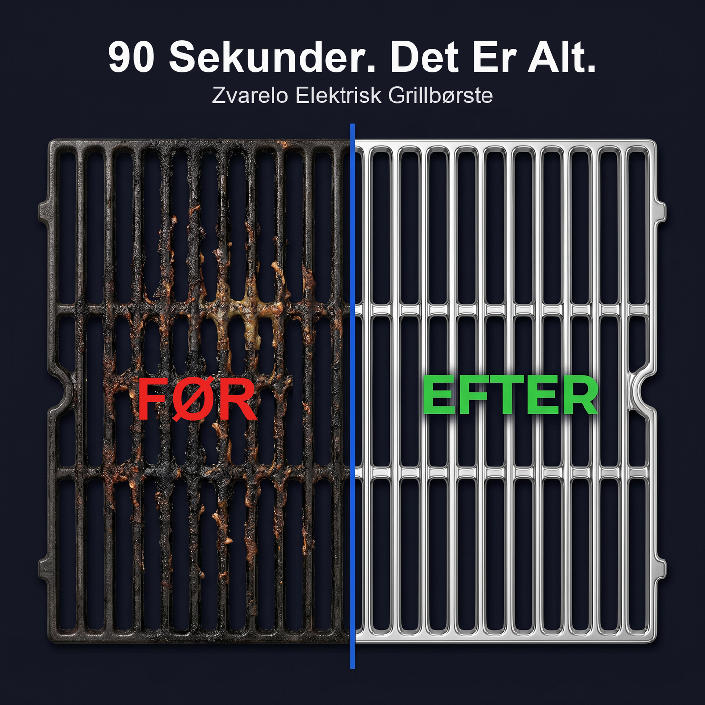 Zvarelo — Grillbørsten uden metaltråde der rengør risten på 90 sekunder uden risiko for forurening