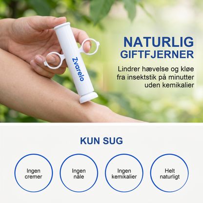 Zvarelo — Sugepennen der lindrer kløen fra myggestik ved kilden