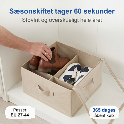 Zvarelo — Sammenfoldelig Skoopbevaringsboks, der giver dig orden og 70% mere plads i garderoben
