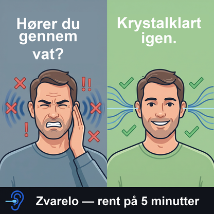 Zvarelo — Ørerenseren der fjerner voksproppen hjemme på 3 minutter uden vatpinde eller klinikbesøg