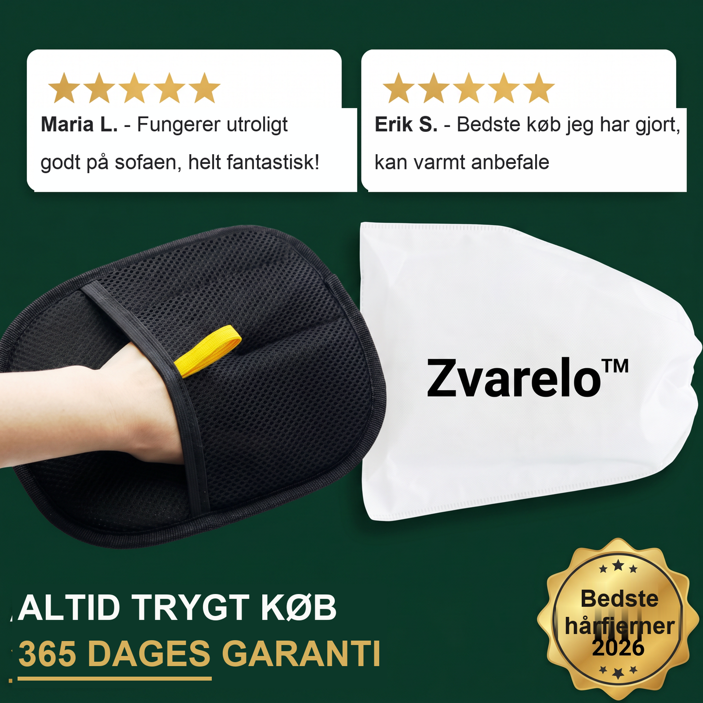 Zvarelo — Hårfjernelseshandsken der river dyrehår af sofaer og tøj med ét træk