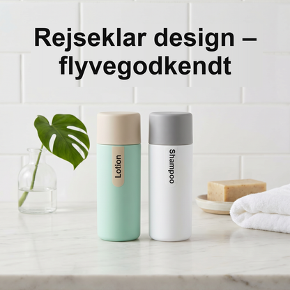 Zvarelo — Rejseflasken med 4 pumper der samler hele din rutine lækagesikkert i jakkelommestørrelse