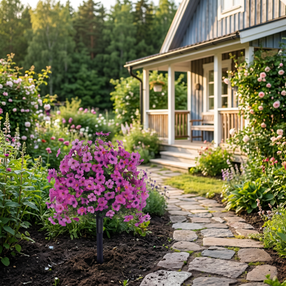 Lifestyle: Konstblomma i trädgård