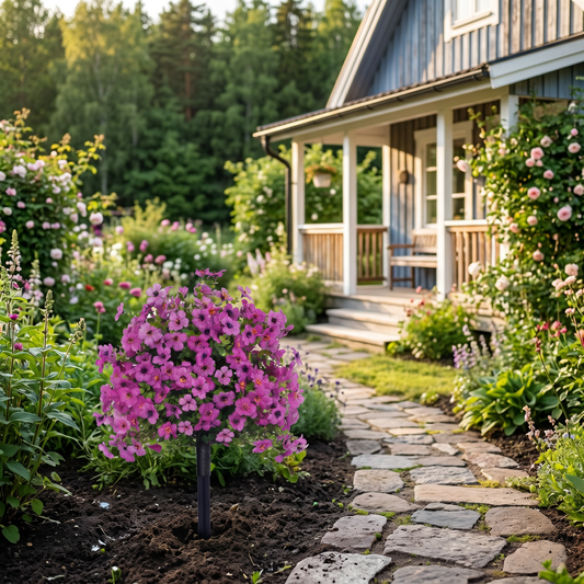 Lifestyle: Konstblomma i trädgård